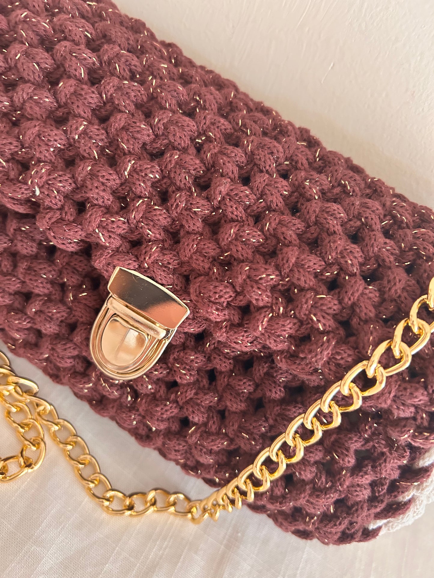 Borsa Ninfea in macramè - MacraLu di Ludovica Mazzanti