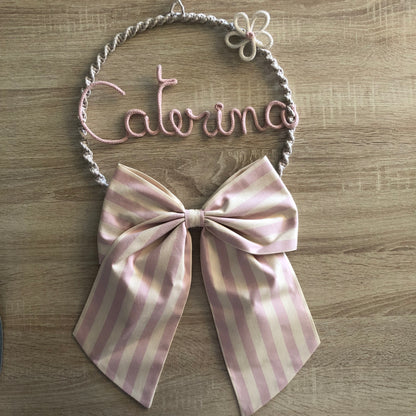 Ghirlanda nascita “Fiocco” - MacraLu di Ludovica Mazzanti