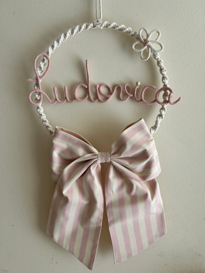 Ghirlanda nascita “Fiocco” - MacraLu di Ludovica Mazzanti