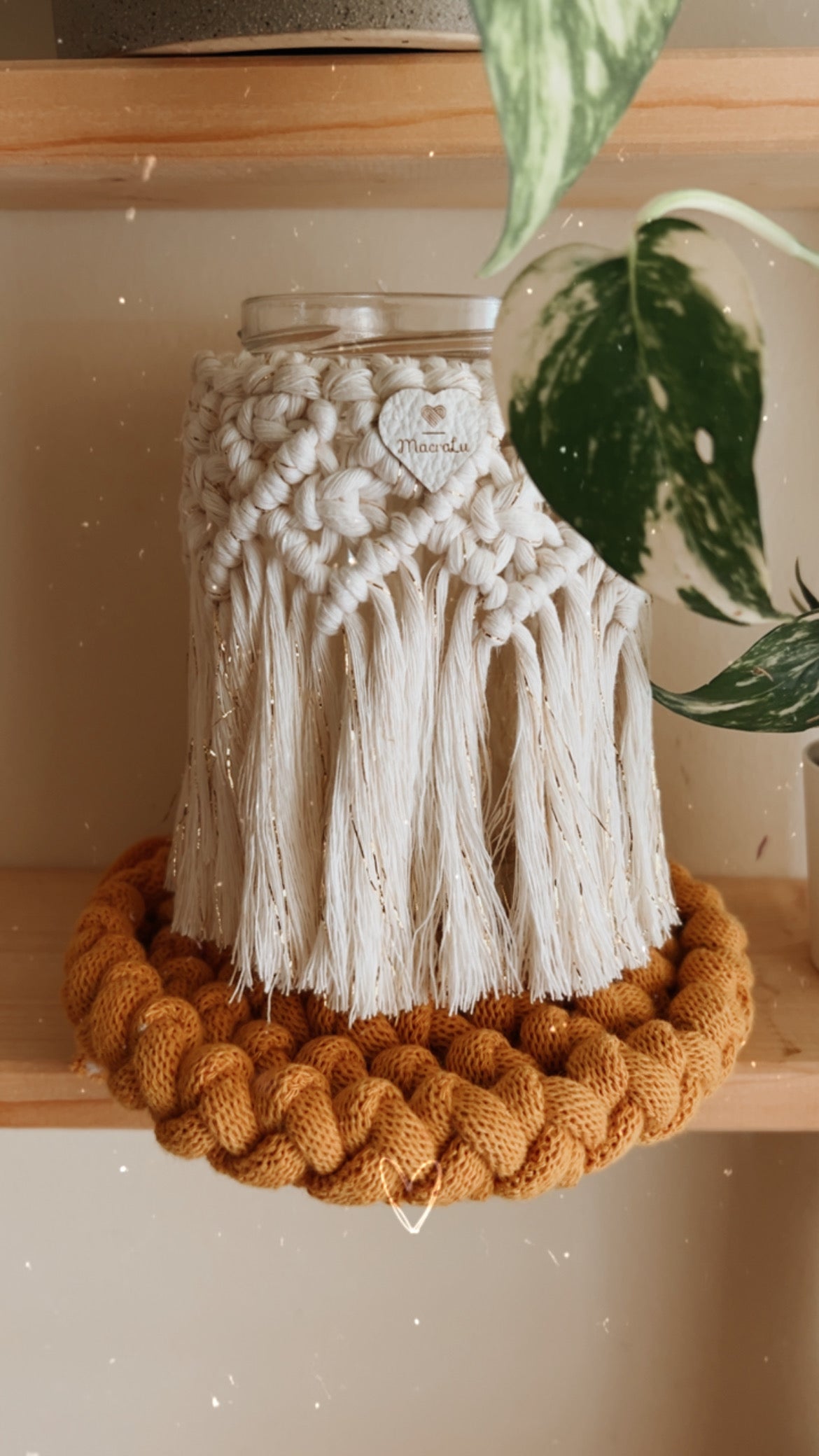 Porta candela in Macramè - MacraLu di Ludovica Mazzanti