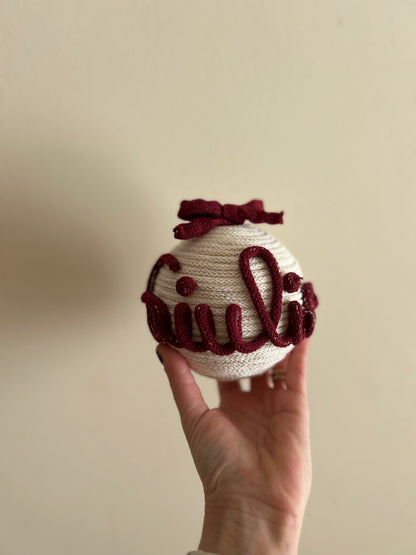 Palline di Natale in Tricotin con nome - MacraLu di Ludovica Mazzanti