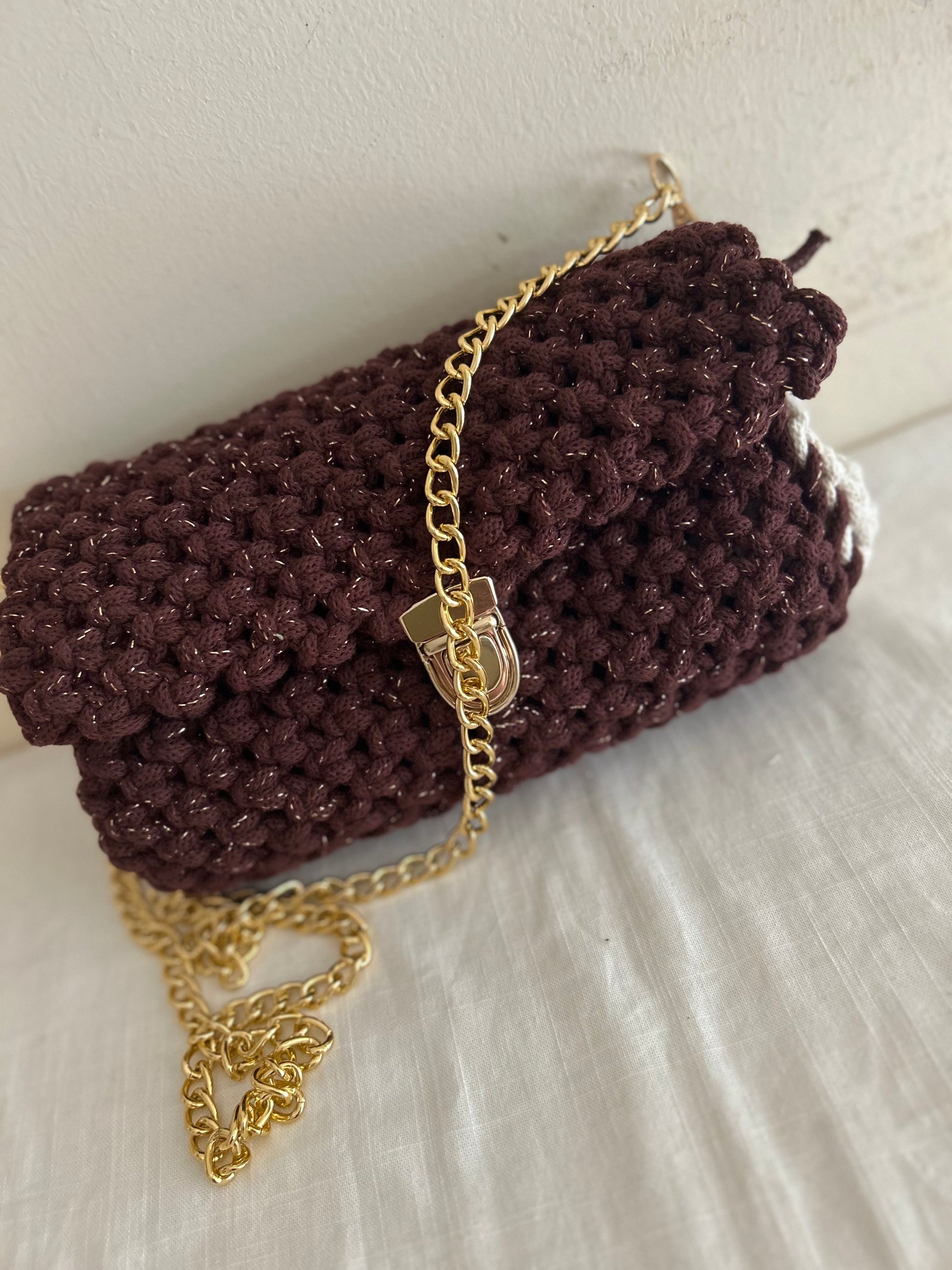 Borsa Ninfea in macramè - MacraLu di Ludovica Mazzanti