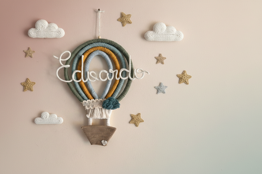 Mongolfiera Macramè • Ghirlanda nascita