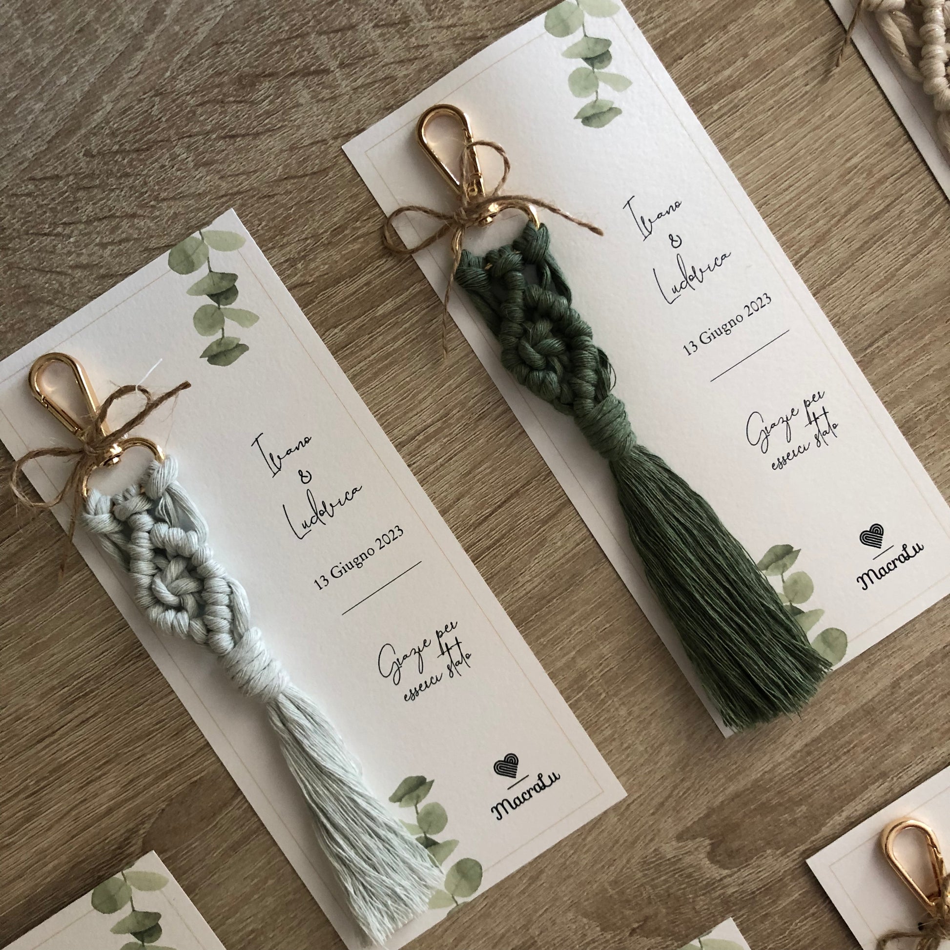 Bomboniere Macramè portachiavi Matrimonio - MacraLu di Ludovica Mazzanti