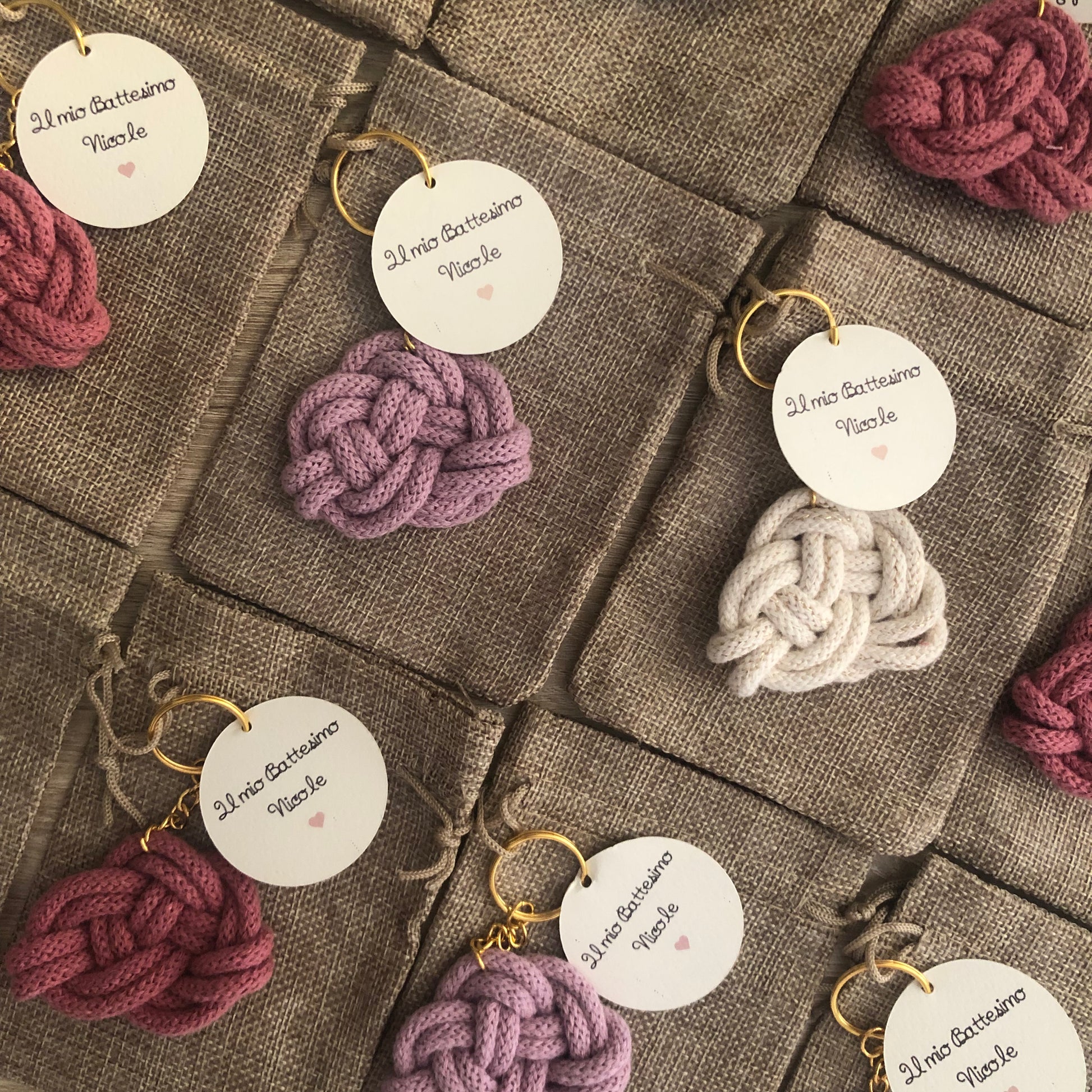 Segnaposto bomboniera gadget nascita nuvola Macramè - MacraLu di Ludovica Mazzanti