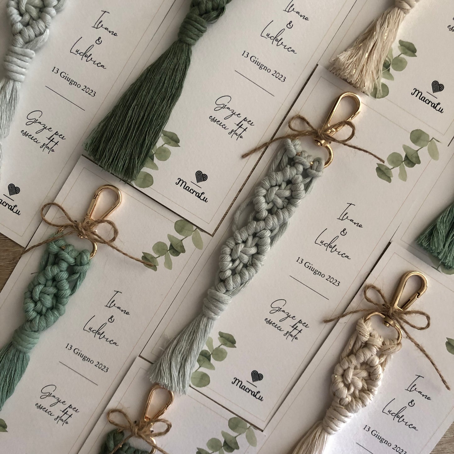 Bomboniere Macramè portachiavi Matrimonio - MacraLu di Ludovica Mazzanti