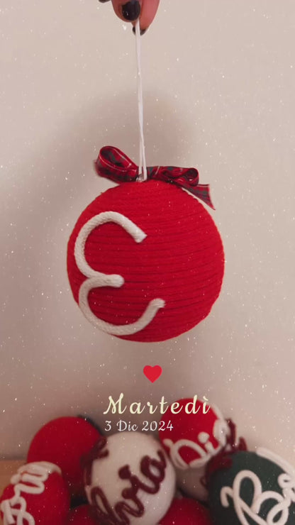 Palline di Natale in Tricotin con nome