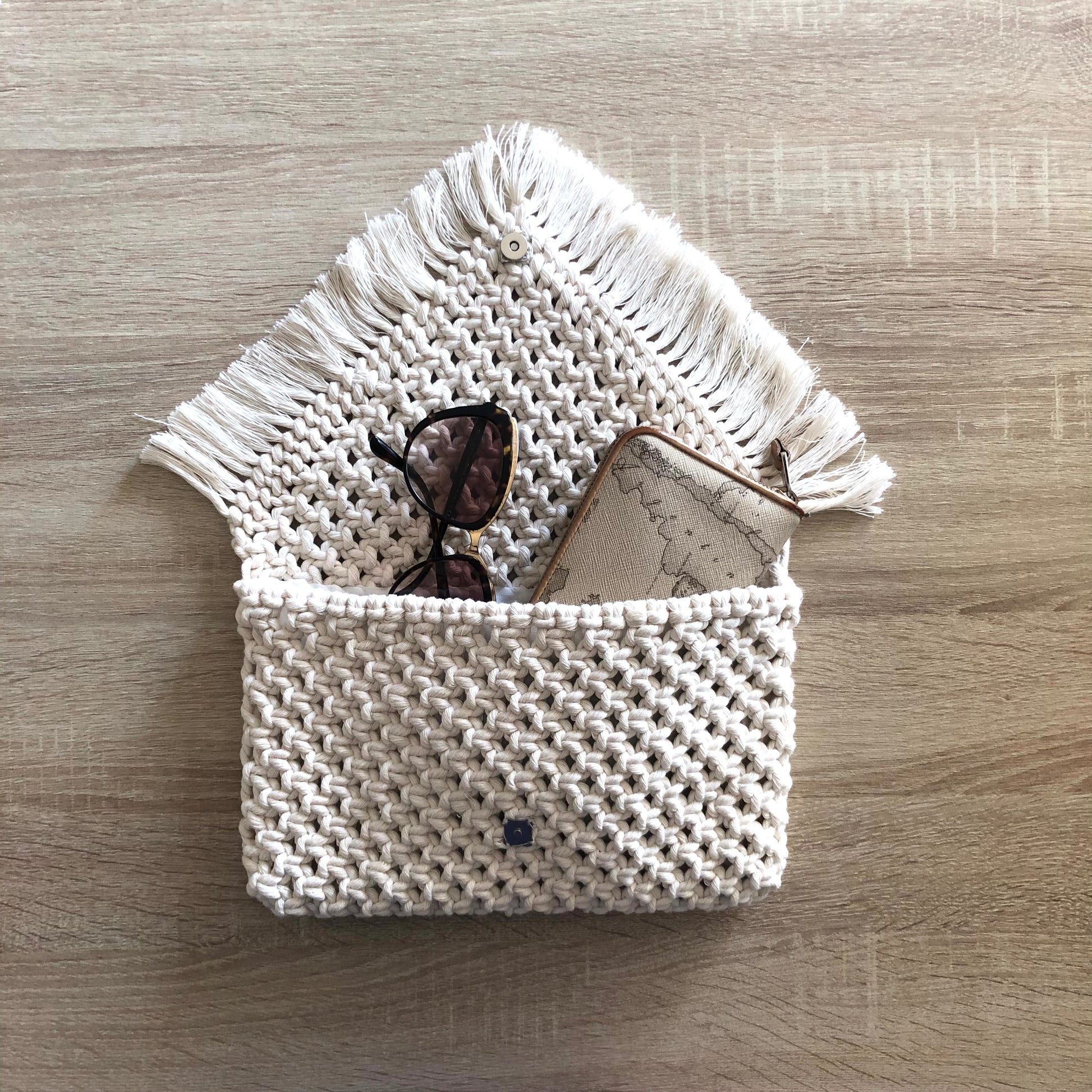 Borsa/pochette in Macramè - MacraLu di Ludovica Mazzanti