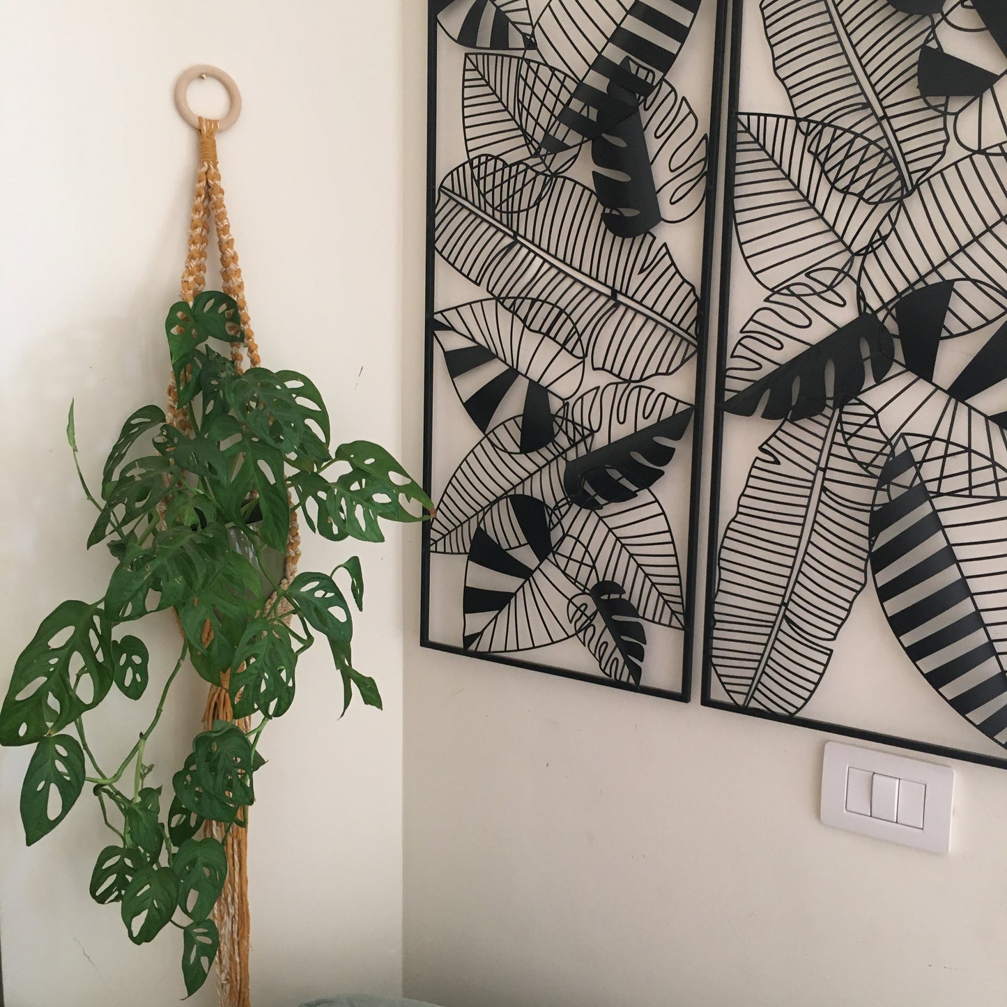 Portavaso foglie Macramè - MacraLu di Ludovica Mazzanti