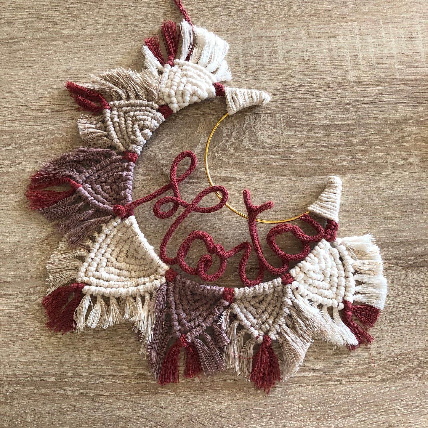 Fiocco Nascita Macrame Luna - MacraLu di Ludovica Mazzanti