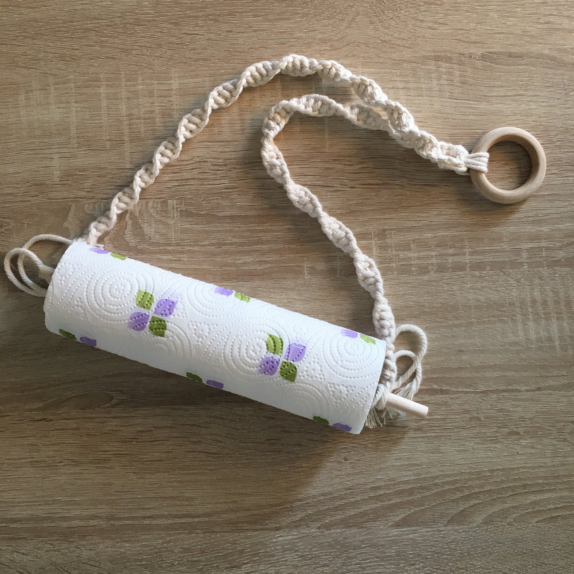 Porta rotolo scottex Macramè - MacraLu di Ludovica Mazzanti